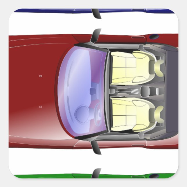 Adesivo Quadrado Carros coloridos (Frente)