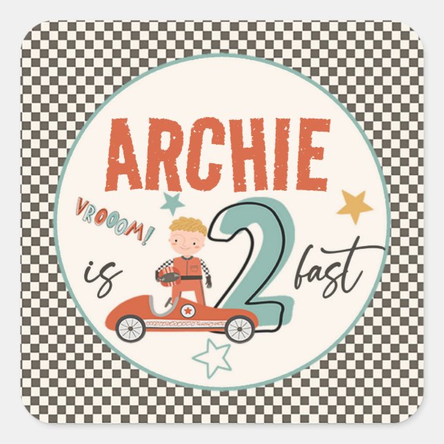 Adesivo Quadrado Carros de corrida excitantes (Frente)