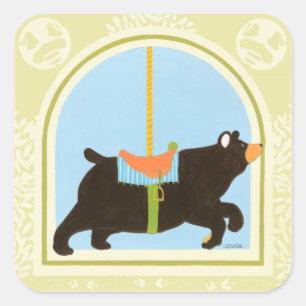Adesivo Quadrado Carrossel Bear de June Erica Vess