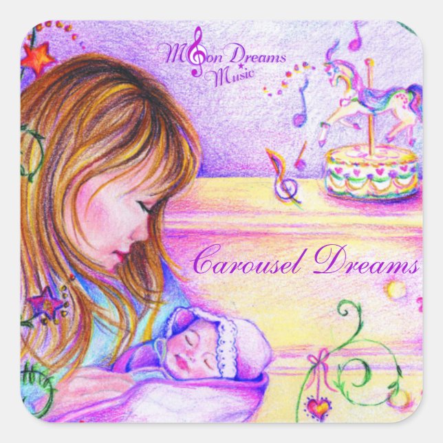 Adesivo Quadrado Carrossel Dreams Square Stickers (Frente)