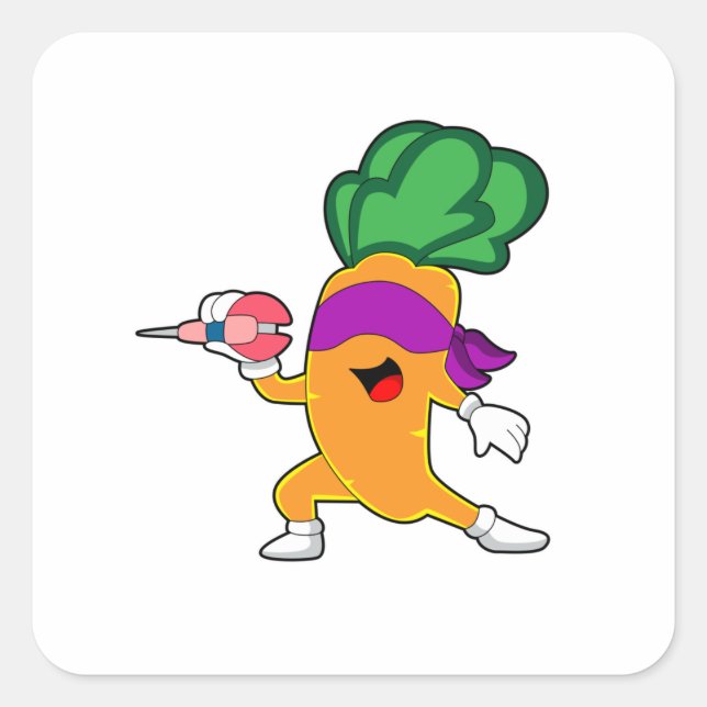 Adesivo Quadrado Carrot Darts Dart (Frente)