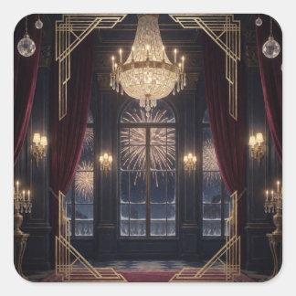 Adesivo Quadrado Carta de Natal de Luxo para o Papai Noel Grand Hal