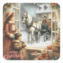 Cartão de Natal Rústico Vitoriano
