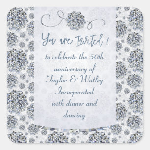 Adesivo Quadrado Cartão de saudação em forma de estrela elegante