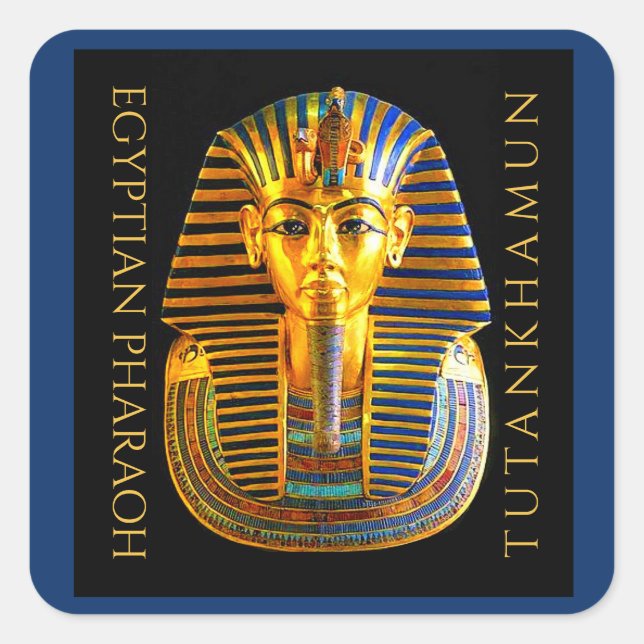 Adesivo Quadrado Cartão-postal centenário de descoberta TUTANKHAMUN (Frente)