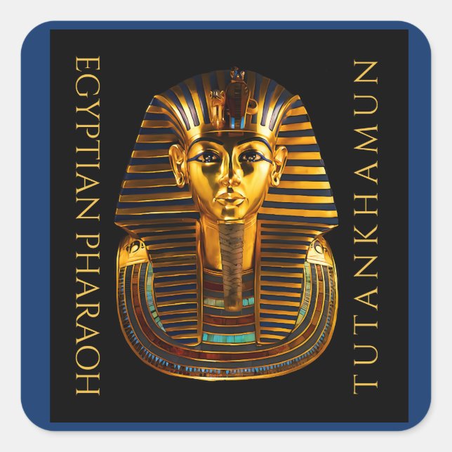 Adesivo Quadrado Cartão-postal centenário de descoberta TUTANKHAMUN (Frente)