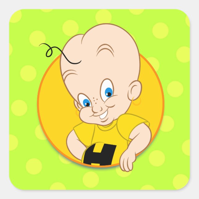 Adesivo Quadrado Cartaz-colante de desenho animado (Frente)