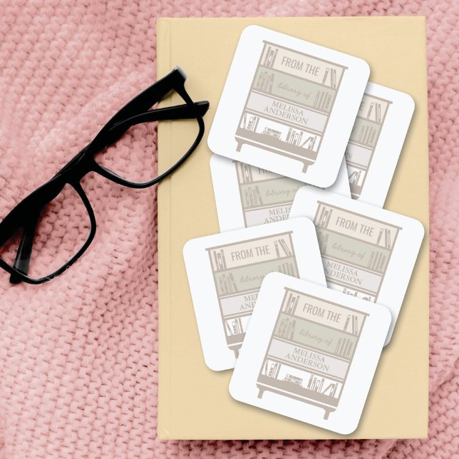 Adesivo Quadrado Cartaz Da Biblioteca De Autocolantes Quadrados (Criador carregado)