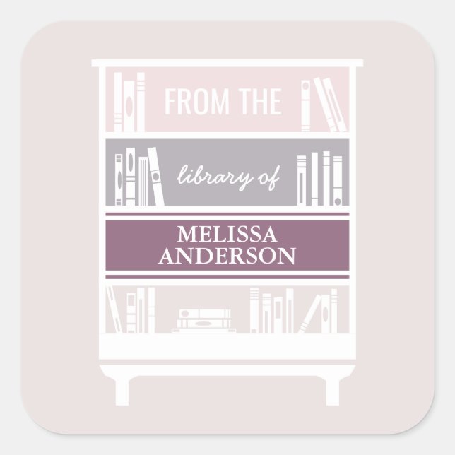 Adesivo Quadrado Cartaz Da Biblioteca De Autocolantes Quadrados (Frente)