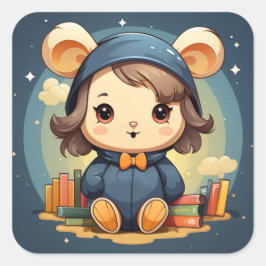 Adesivo Quadrado Cartaz de bebê bonito