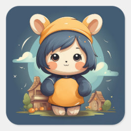 Adesivo Quadrado Cartaz de bebê bonito