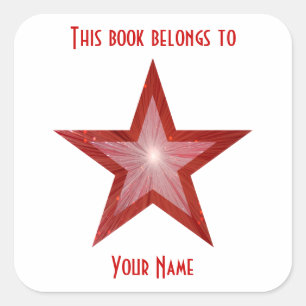 Adesivo Quadrado Cartaz de estante Red Star branco