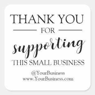 Adesivo Quadrado Cartaz de mensagem Obrigado Editável