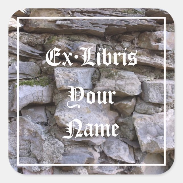 Adesivo Quadrado Cartaz de Parede de Pedra Antigo (Frente)