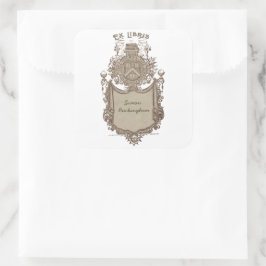 Adesivo Quadrado Cartaz de propriedade Ex Libris Casaco de armas