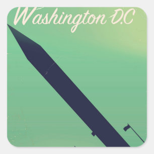 Adesivo Quadrado Cartaz de viagem antigo de Washington D.C