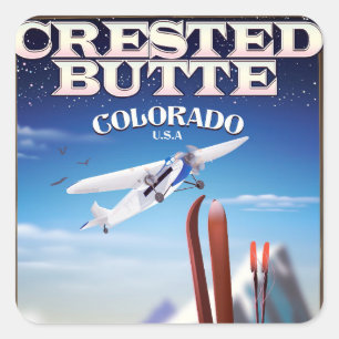 Adesivo Quadrado Cartaz de viagem Crested Butte Colorado