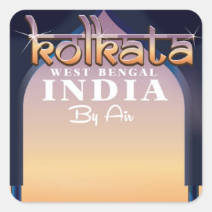 Adesivo Quadrado cartaz de viagem de Bengaluru, Índia