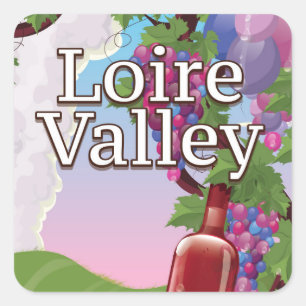 Adesivo Quadrado cartaz de viagem de vinho do vale do loire