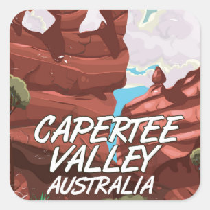 Adesivo Quadrado Cartaz de viagem do vale Capertee Austrália