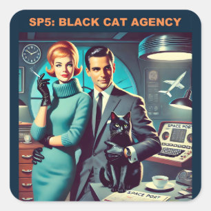 Adesivo Quadrado Cartaz de Viagem Espacial Martini SP5: Agência Bla