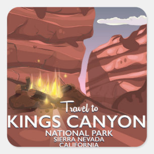 Adesivo Quadrado cartaz de viagem Kings Canyon Sierra Nevada