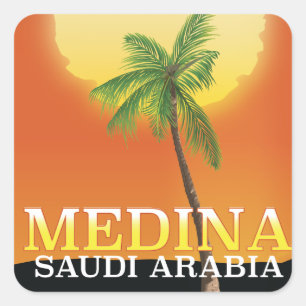Adesivo Quadrado Cartaz de viagem Medina Arábia Saudita