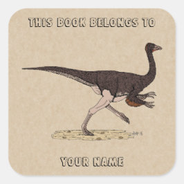 Adesivo Quadrado Cartaz do Dinossauro Ornithomimus Cretáceo