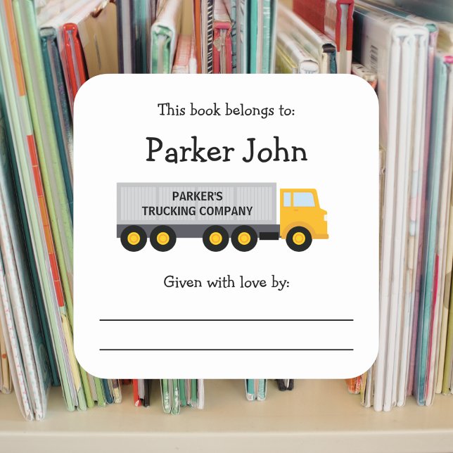 Adesivo Quadrado Cartaz para crianças de caminhões (Criador carregado)