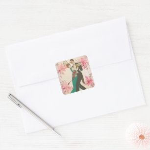 Adesivo Quadrado Carte Postale Sticker