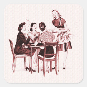 Adesivo Quadrado Cartões retrorreflectores e café