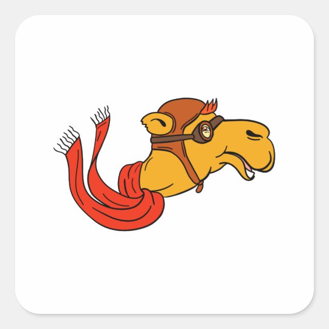 Adesivo Quadrado Cartografia de Aviator Camel Goggles Scarf (Frente)