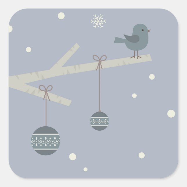 Adesivo Quadrado Cartografia de pássaros-do-mato (Frente)