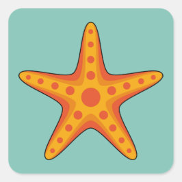 Adesivo Quadrado Cartografia de Starfish Laranja-Corte