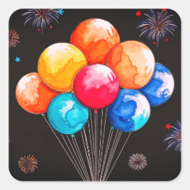 Adesivo Quadrado Cartonagens de bolos de aniversário ou selos de en