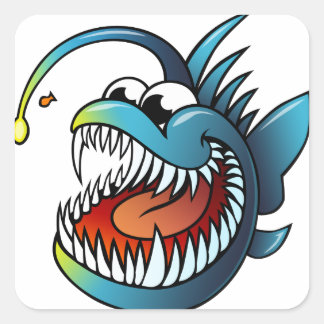 Adesivo Quadrado Cartoon Angler Fish