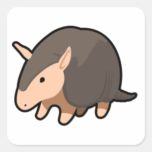 Adesivo Quadrado Cartoon Armadillo