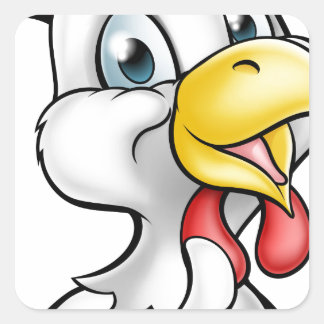 Adesivo Quadrado Cartoon Chicken Rooster