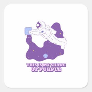 Adesivo Quadrado Cartoon de Astronauta Decoração de Poster Espaci