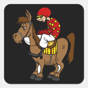 Adesivo Quadrado Cartoon de cavalo engraçado