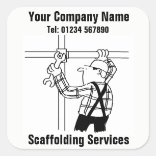 Adesivo Quadrado Cartoon de Serviços de Scafoffling
