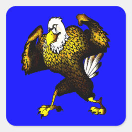 Adesivo Quadrado Cartoon Fighting Eagle