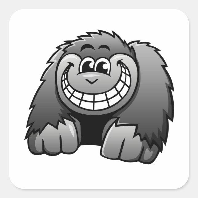 Adesivo Quadrado Cartoon Gorilla (Frente)