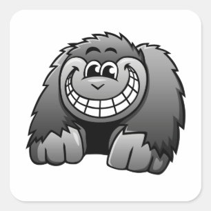 Adesivo Quadrado Cartoon Gorilla