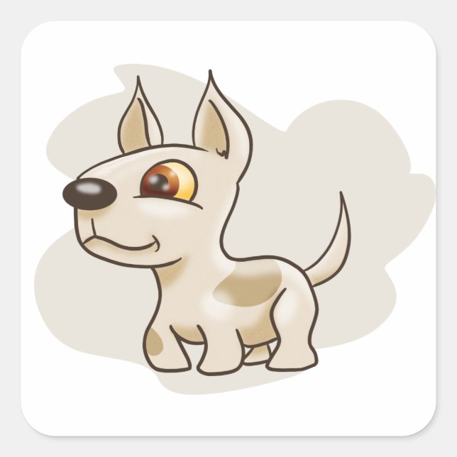 Adesivo Quadrado Cartoon Terrier (Frente)