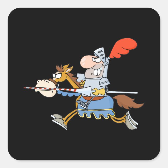 Adesivo Quadrado Cartoons de cavalo engraçados (Frente)