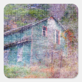 Adesivo Quadrado Casa abandonada