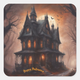 Adesivo Quadrado Casa Assombrada Halloween
