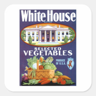Adesivo Quadrado Casa branca vegetais selecionados