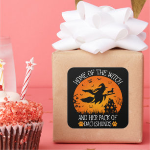 Adesivo Quadrado Casa Da Bruxa E Seu Pacote De Sacos Legal